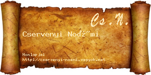 Cservenyi Noémi névjegykártya