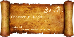 Cservenyi Noémi névjegykártya